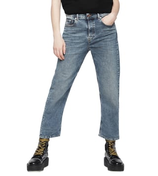 Diesel Rinse Washed Blue Denim Aryel L.32 Pantaloni Straight Fit Jeans Diesel Rinse Washed Blue Denim Aryel L.32 Pantaloni Straight Fit Jeans
