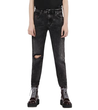 Diesel Tattered Dark Grey Denim Neekhol L.32 Pantaloni Straight Fit Jeans Diesel Tattered Dark Grey Denim Neekhol L.32 Pantaloni Straight Fit Jeans