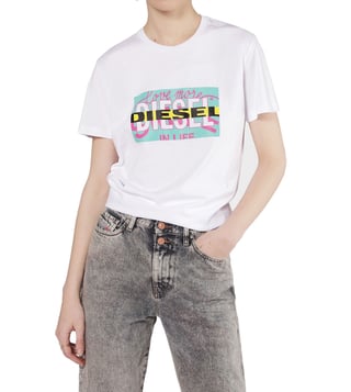 Diesel Bright White T-Liga Maglietta T-Shirt Diesel Bright White T-Liga Maglietta T-Shirt