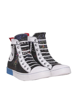 Diesel Black & Multicolor Maginee Mid On Sneakers Diesel Black & Multicolor Maginee Mid On Sneakers