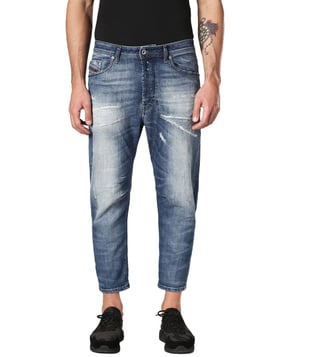 Diesel Tattered Blue Narrot L.32 Pantaloni Carrot Jeans Diesel Tattered Blue Narrot L.32 Pantaloni Carrot Jeans