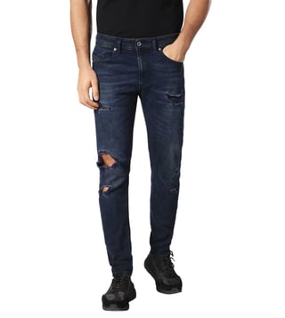 Diesel Ripped Blue Thommer L.32 Pantaloni Skinny Jeans Diesel Ripped Blue Thommer L.32 Pantaloni Skinny Jeans