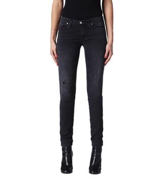 Diesel Tattered Black Skinzee-Ne Sweat Skinny Fit Jeans Diesel Tattered Black Skinzee-Ne Sweat Skinny Fit Jeans