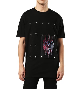 Diesel Black T-Kap Maglietta T-Shirt Diesel Black T-Kap Maglietta T-Shirt