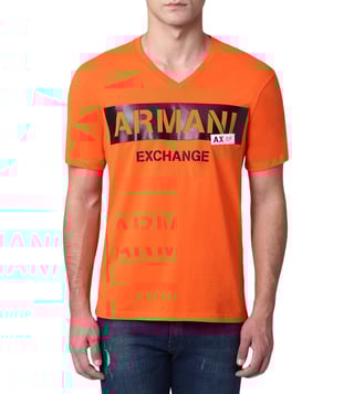 Armani Exchange Flame Stencil V Neck Logo T-Shirt Armani Exchange Flame Stencil V Neck Logo T-Shirt