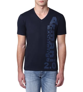 Armani Exchange Navy Vertical Logo 2.0 T-Shirt Armani Exchange Navy Vertical Logo 2.0 T-Shirt