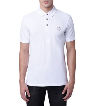 Armani Exchange White Soft Textured Chest Logo Polo T-Shirt Armani Exchange White Soft Textured Chest Logo Polo T-Shirt