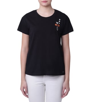 Armani Exchange Black Stud And Grommet Cutout T-Shirt Armani Exchange Black Stud And Grommet Cutout T-Shirt