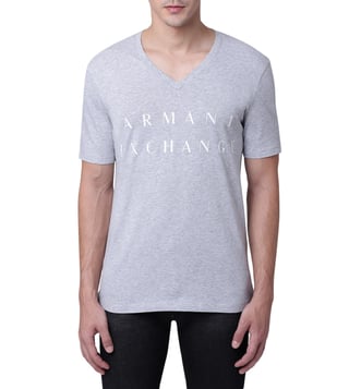Armani Exchange Heather Grey Classic Minimal T-Shirt Armani Exchange Heather Grey Classic Minimal T-Shirt