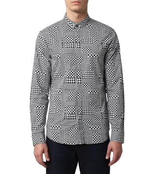 Armani Exchange Piedde Logo Microdot Stretch Shirt Armani Exchange Piedde Logo Microdot Stretch Shirt