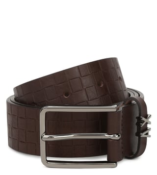 Armani Exchange Brown Check Textured Waist Belt Armani Exchange Brown Check Textured Waist Belt