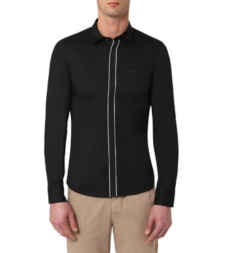 Emporio Armani Nero Full Sleeves Slim Fit Shirt Emporio Armani Nero Full Sleeves Slim Fit Shirt