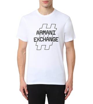 Armani Exchange White Short Sleeves Regular Fit Logo Crew T-Shirt Armani Exchange White Short Sleeves Regular Fit Logo Crew T-Shirt