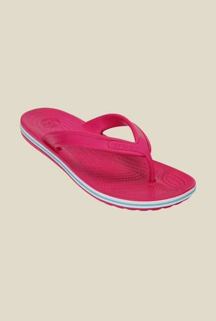 Crocs Crocband Candy Pink and Electric Blue Flip Flops Crocs Crocband Candy Pink and Electric Blue Flip Flops