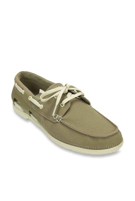 Crocs Beach Line Khaki and Stucco Boat Shoes Crocs Beach Line Khaki and Stucco Boat Shoes
