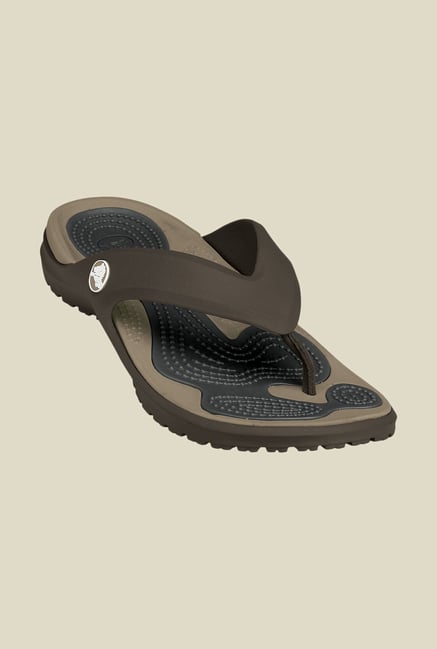 Crocs Modi Espresso & Khaki Flip Flops Crocs Modi Espresso & Khaki Flip Flops