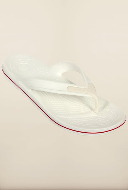 Crocs Crocband LoPro White & Red Flip Flops Crocs Crocband LoPro White & Red Flip Flops