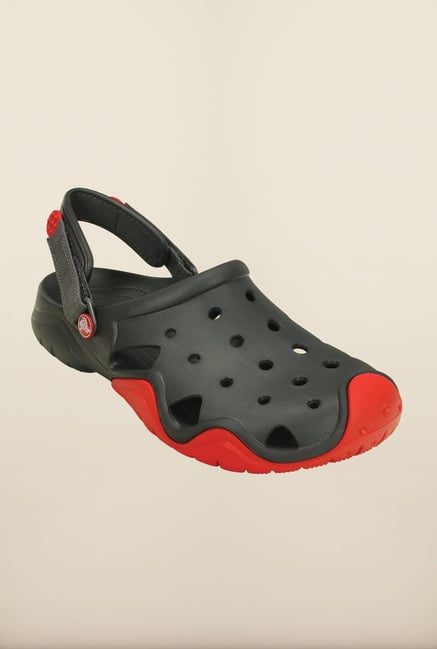 Crocs Swiftwater Graphite & Red Clogs Crocs Swiftwater Graphite & Red Clogs