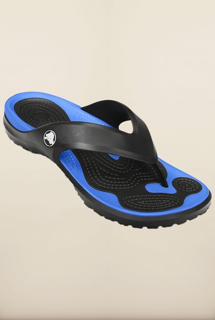Crocs Black & Varsity Blue Flip Flops Crocs Black & Varsity Blue Flip Flops