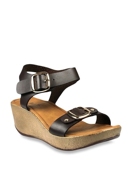 Inc.5 Brown Ankle Strap Wedges Inc.5 Brown Ankle Strap Wedges