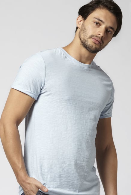 Westsport by Westside Blue Solid T Shirt Westsport by Westside Blue Solid T Shirt