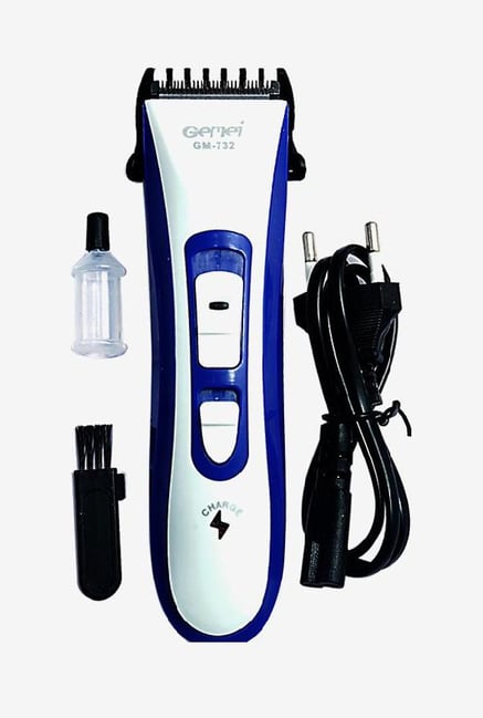 Gemei GM-732-CS Trimmer for Men (White & Blue) Gemei GM-732-CS Trimmer for Men (White & Blue)