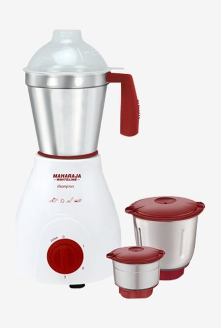 Maharaja Whiteline 500 W 3 Jars Mixer Grinder (Red/White) Maharaja Whiteline 500 W 3 Jars Mixer Grinder (Red/White)