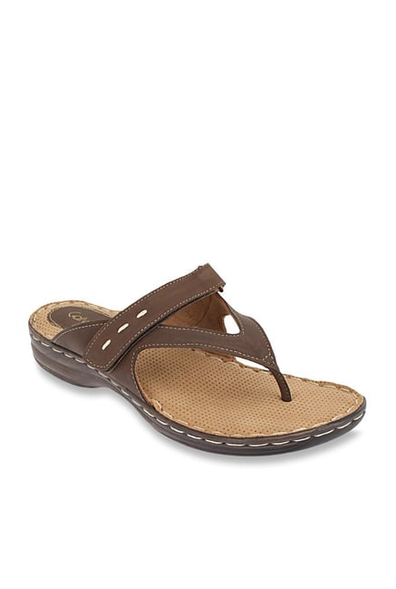 Catwalk Brown Wedge Heeled Thong Sandals Catwalk Brown Wedge Heeled Thong Sandals