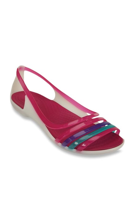 Crocs Isabella Berry & Oyster Casual Sandals Crocs Isabella Berry & Oyster Casual Sandals