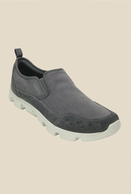 Crocs Duet Sport Strech Charcoal & Pearl White Slip-Ons Crocs Duet Sport Strech Charcoal & Pearl White Slip-Ons