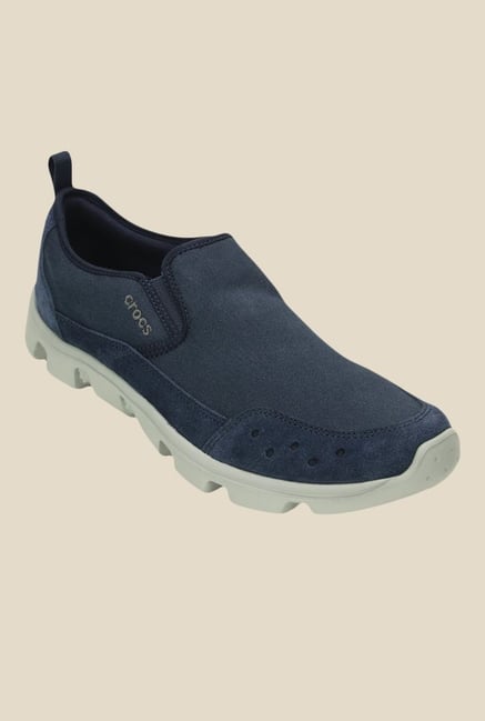 Crocs Duet Sport Strech Navy & Light Grey Slip-Ons Crocs Duet Sport Strech Navy & Light Grey Slip-Ons