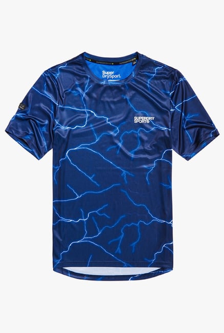 Superdry Navy Short Sleeves Printed T-Shirt Superdry Navy Short Sleeves Printed T-Shirt