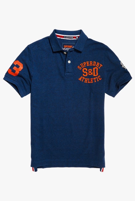 Superdry Ink Blue Regular Fit Polo T-Shirt Superdry Ink Blue Regular Fit Polo T-Shirt
