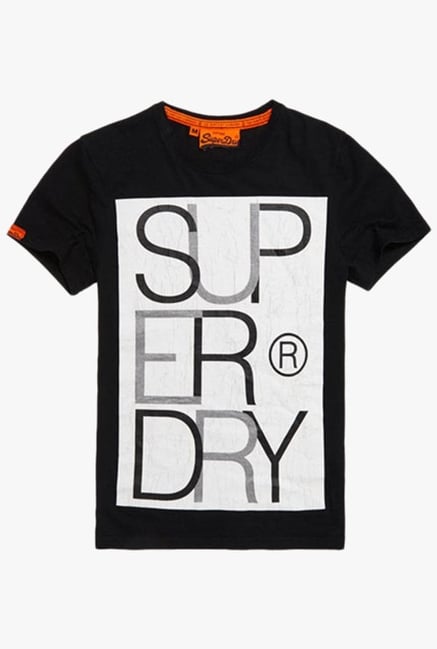 Superdry Black Crew Neck Cotton T-Shirt Superdry Black Crew Neck Cotton T-Shirt