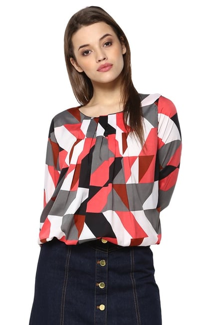 Mayra Multicolor Geometric Print Top Mayra Multicolor Geometric Print Top