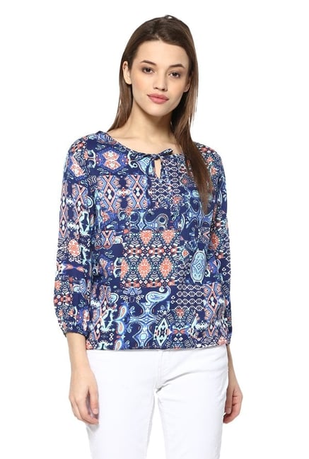 Mayra Blue Printed Top Mayra Blue Printed Top
