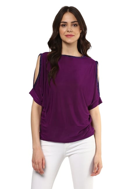 Mayra Purple Embellished Top Mayra Purple Embellished Top