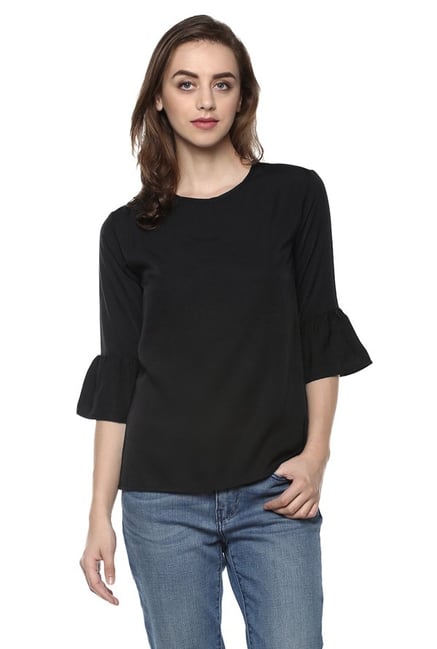 Mayra Black Round Neck Top Mayra Black Round Neck Top