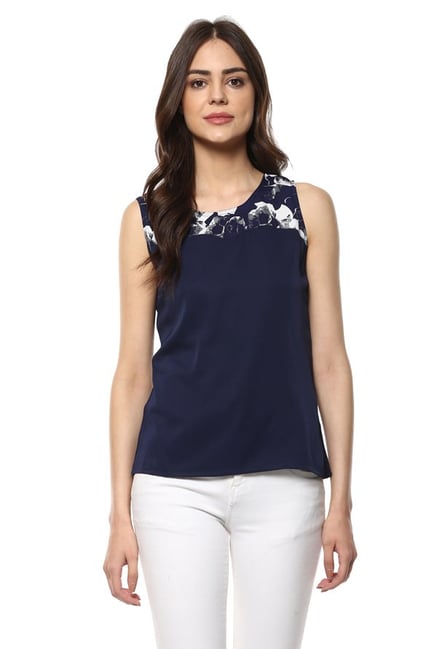 Mayra Navy Printed Top Mayra Navy Printed Top