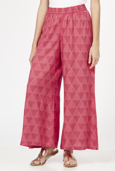 Utsa by Westside Pink Triangle Palazzos Utsa by Westside Pink Triangle Palazzos