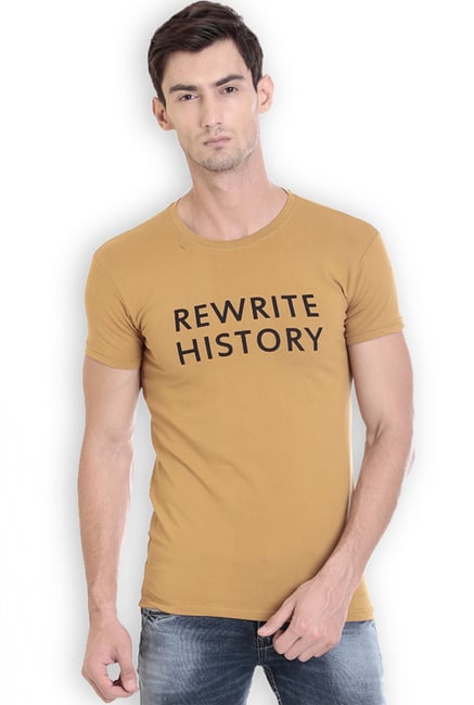 ROCX Beige Cotton Printed T-Shirt ROCX Beige Cotton Printed T-Shirt