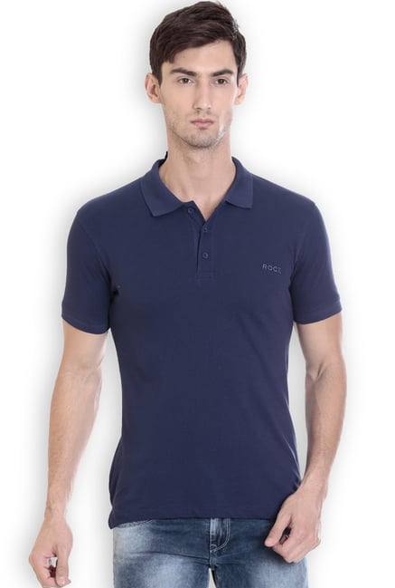 ROCX Navy Short Sleeves Polo T-Shirt ROCX Navy Short Sleeves Polo T-Shirt