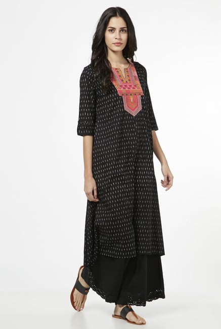 Utsa by Westside Black Pure Cotton Kurta Utsa by Westside Black Pure Cotton Kurta