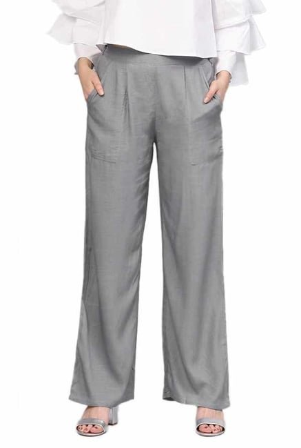 Jaipur Kurti Grey Rayon Palazzo Jaipur Kurti Grey Rayon Palazzo