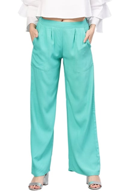 Jaipur Kurti Sea Green Rayon Palazzo Jaipur Kurti Sea Green Rayon Palazzo