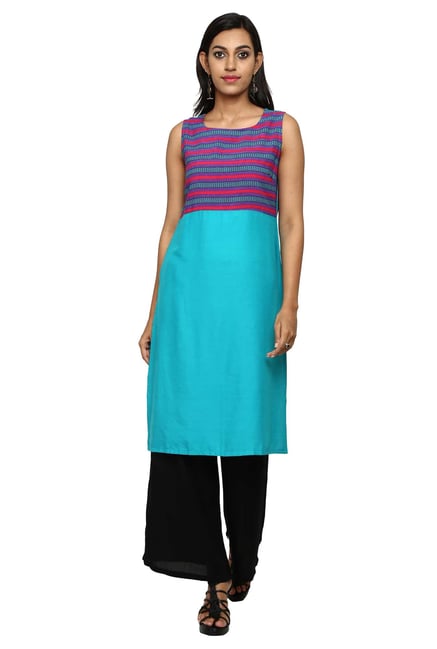 Aaboli Green Printed Rayon Straight Kurta Aaboli Green Printed Rayon Straight Kurta