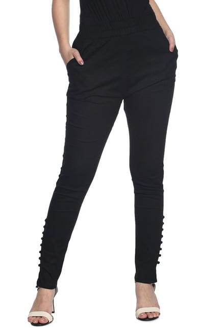 Soch Black Slim Fit Cotton Pants Soch Black Slim Fit Cotton Pants
