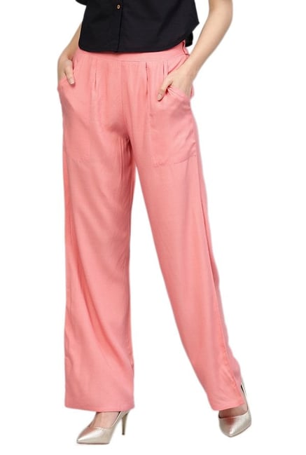 Jaipur Kurti Pink Rayon Palazzo Jaipur Kurti Pink Rayon Palazzo