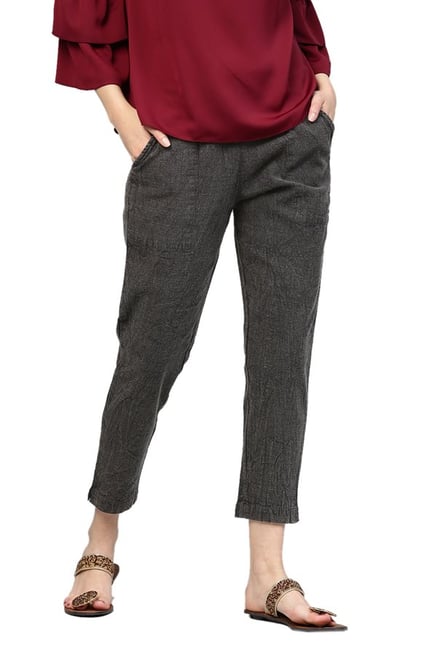 Jaipur Kurti Grey Cotton Slub Pants Jaipur Kurti Grey Cotton Slub Pants