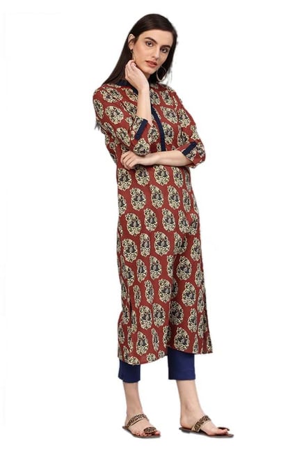 Jaipur Kurti Rust Printed Kurti Jaipur Kurti Rust Printed Kurti
